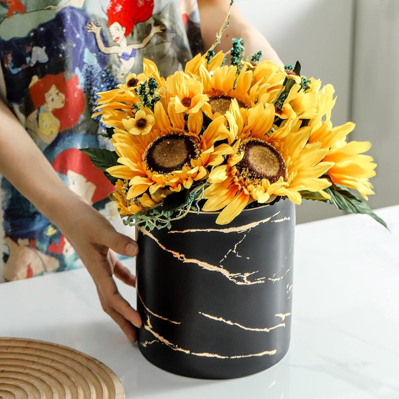 Howise 7.2 inch Large Utensil Holder for Kitchen Counter, Golden Marble Utensil Crock Spatula Holder for Countertop Cooking Tools Storage Caddy Farmhouse Kitchen Decor (Marble-Black) - Image 5